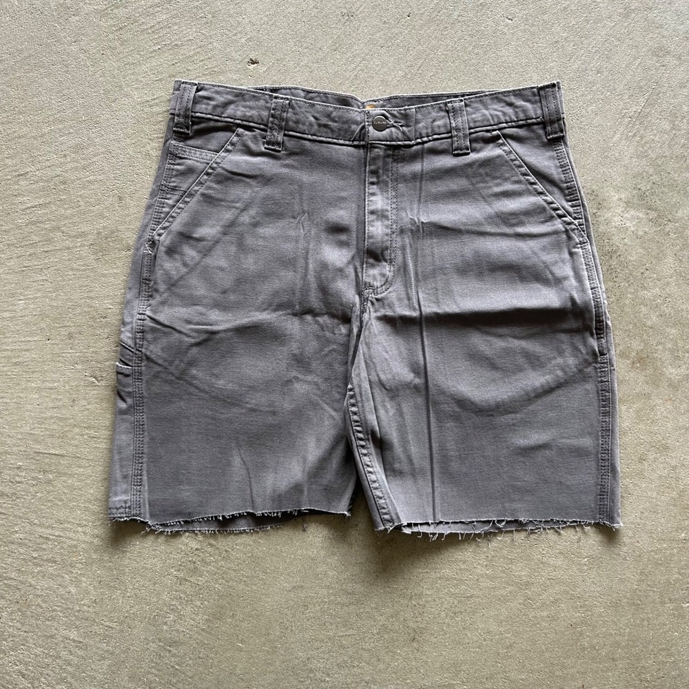 Vintage Carhartt Carpenter Shorts Size 34 Gray Relaxed Fit Cotton Workwear